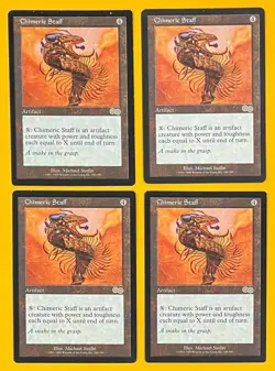 MTG CHIMERIC STAFF (x4) Urza's Saga (OldManMTG 011-159) - Image 1