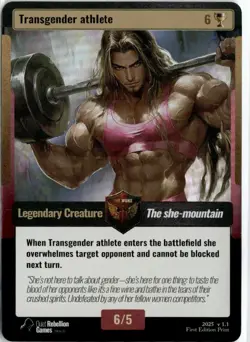 World War Woke - Transgender Athlete Ultra Rare Holo - First Edition - Image 1