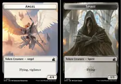 1x Angel (0003) // Spirit (0018) Double-Sided Token - Foil MTG - Ravnica Remaste - Image 1