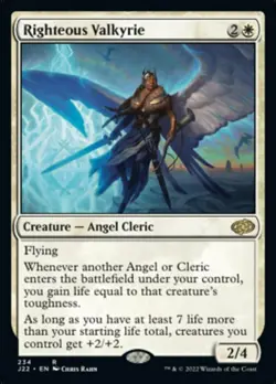 1x Righteous Valkyrie MTG - Jumpstart 2022 - NM-Mint - Image 1