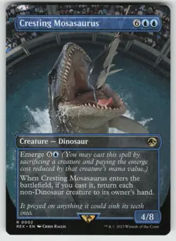 MTG Cresting Mosasaurus (Borderless) Normal Universes Beyond: Jurassic World #2 - Image 1