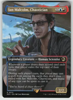 MTG Ian Malcolm, Chaotician (Borderless) Universes Beyond: Jurassic World #13 NM - Image 1