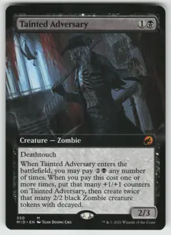 MTG Tainted Adversary (Extended Art) Normal Innistrad: Midnight Hunt # 350 NM - Image 1