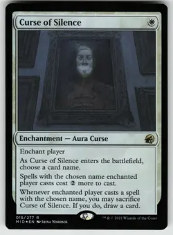 MTG Curse of Silence Foil Innistrad: Midnight Hunt # 15 NM - Image 1