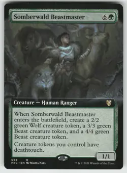 MTG Somberwald Beastmaster (Extended Art) Normal Commander: Innistrad: Midnight - Image 1