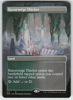 MTG Razorverge Thicket (Borderless) Normal Phyrexia: All Will Be One # 373 NM - Image 1