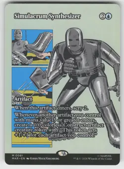Simulacrum Synthesizer (Borderless) 61 Marvel Universe Eternal-Legal MTG NM - Image 1