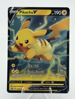 Pikachu V SWSH063 SWSH: Sword & Shield Promo Cards Holo Pokemon TCG NM - Image 1