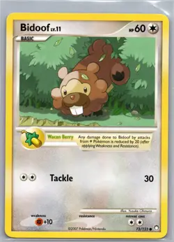 BIDOOF 73/123 COMMON MYSTERIOUS TREASURES POKEMON LIGHTLY PLAYED - Image 1
