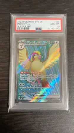 PSA 10 Pidgeot 128/108 SR Scarlet & Violet Overlord Super Rare Pokemon Card 2023 - Image 1