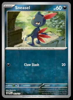 Sneasel (Master Ball Pattern) 061/131 Holo Prismatic Evolutions Pokemon NM - Image 1