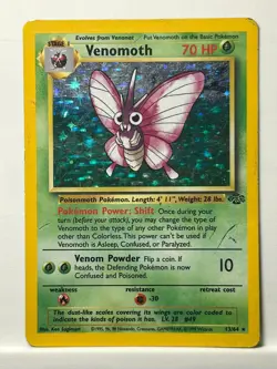 Venomoth 13/64 Rare Jungle Pokemon Unlimited Holo MP Ken Sugimori - Image 1