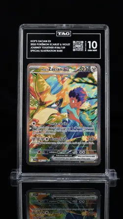 Pokemon Hop's Zacian ex 186/159 Sv09 Journey Together SIR Holo TAG 10 2025 - Image 1