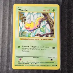 Weedle, Shadowless, Base Set, 69/102, LP, Pokemon, WOTC 1999, (5/8) - Image 1