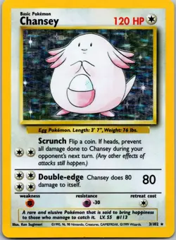 Chansey 003/102 - Base Set Pokemon TCG Holo MP - Image 1