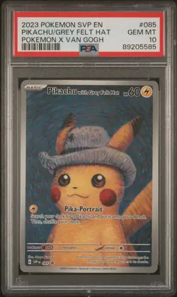 Pokemon Pikachu With Grey Felt Hat Sv Black Star Promo 085 X Van Gogh PSA 10 - Image 1