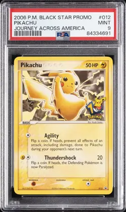 2006 POKEMON BLACK STAR PROMOS JOURNEY ACROSS AMERICA #012 PIKACHU PSA 9 - Image 1