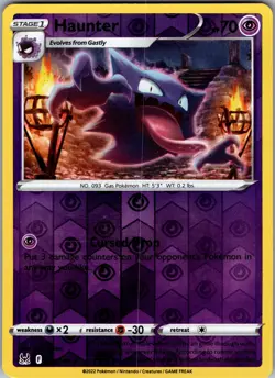 Haunter 065/196 Uncommon Lost Origin Pokemon Reverse Holo Near Mint - Image 1