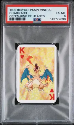 Charizard Pokemon Mini Playing Card Poker Bicycle Heart 1999 Nintendo WOTC PSA 6 - Image 1