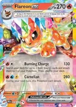 Pokemon TCG Mega Evolution Surging Sparks Flareon EX Double Rare NM/M - Image 1