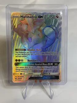 Pokemon Marshadow GX Full Art Rainbow Rare Holo 156/147 SM: Burning Shadows - Image 1