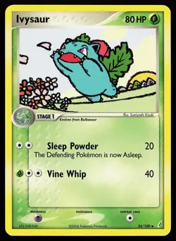 Ivysaur 34/100 Uncommon Crystal Guardians Pokemon Card - Image 1