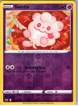 Swirlix 067/198 Common Chilling Reign Pokemon Reverse Holo Near Mint - Image 1