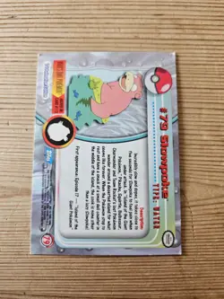 2000 Topps Pokemon TV #79 Slowpoke Rainbow Foil Blue Logo Light Play - Image 2