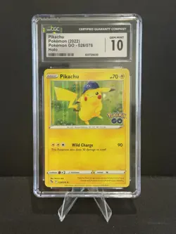 Pikachu 028/078 Pokemon GO Holo Gem Mint 10 Graded CGC Slab - Image 1