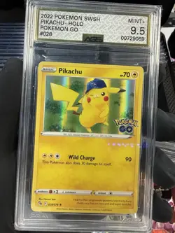 Pikachu AGS 9.5 2022 Pokemon GO English Holo Rare #028/078 Graded - Image 1