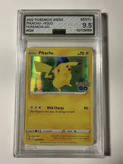 Pikachu AGS 9.5 2022 Pokemon GO English Holo Rare #028/078 Graded - Image 2