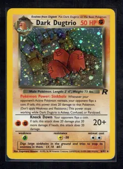 Pokemon TCG Dark Dugtrio Team Rocket Unlimited Holo Rare 6/82 - Image 1