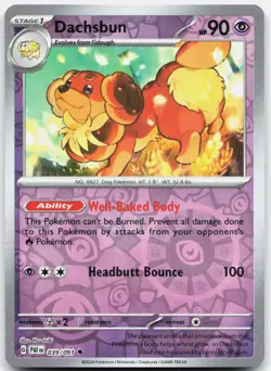 Dachsbun 039/091 Uncommon Paldean Fates Pokemon Reverse Holo Near Mint - Image 1