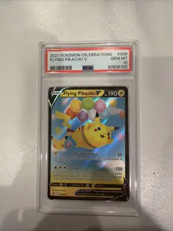 Pokemon TCG Flying Pikachu v Holo Card PSA 10 006/025 Celebrations - Image 1