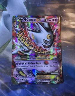Pokemon M Gengar EX XY166 Shiny Mega Evolution Black Star Promo Holo Raw LP - Image 1
