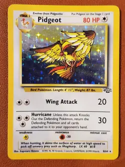 Pidgeot Holo 8/64 Jungle Unlimited Pokemon Card LP MP WOTC Vintage - Image 1