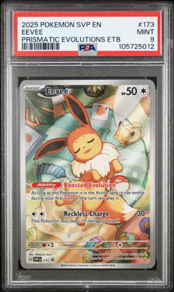 2025 POKEMON SVP EN-SV BLACK STAR PROMO #173 EEVEE PSA 9 - Image 1