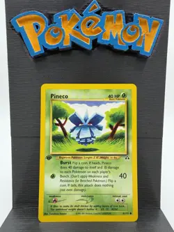 Pineco 61/75 Common Neo Discovery Pokemon 1st Edition LP Tomokazu Komiya - Image 1