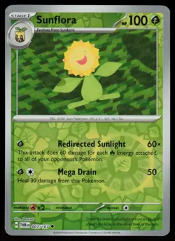 Sunflora 007/167 Uncommon Twilight Masquerade Pokemon Reverse Holo Near Mint - Image 1