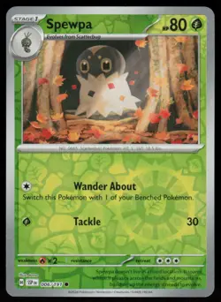 Spewpa 006/191 Common Surging Sparks Pokemon Reverse Holo Near Mint - Image 1