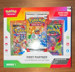 Pokemon TCG First Partner Illustration Collection S1 3 Packs + Promos - Image 1