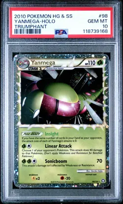 2010 POKEMON TRIUMPHANT YANMEGA PRIME #98 ULTRA RARE PSA 10 gem mint #118739168 - Image 1