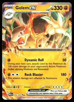 GOLEM EX 076/165 DOUBLE RARE 151 POKEMON LP - Image 1