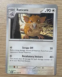Pokemon Miscut Misprint Alignment Black Dot Error Perfect Order Raticate 61/88 - Image 1