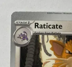 Pokemon Miscut Misprint Alignment Black Dot Error Perfect Order Raticate 61/88 - Image 5