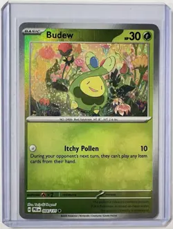 Pokemon TCG Budew (Master Ball Pattern) 004/131 Prismatic Evolutions Holo NM - Image 1