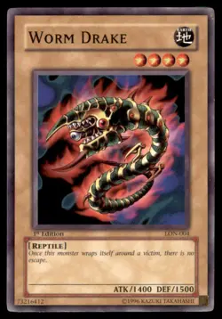 Yu Gi Oh! Worm Drake LON 004 Labyrinth of Nightmare 1st Edition Regular - Image 1