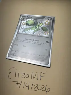 Pokemon TCG Scizor 191/091 Paldean Fates Shiny Rare Holo Card NM Condition - Image 1