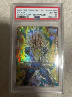 PSA 10 Vegeta Dragon Ball Fusion World Super Rare Limited Dragon Ball Card - Image 1