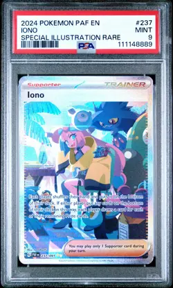 2024 POKEMON PAF EN-PALDEAN FATES SPECIAL ILLUSTRATION RARE #237 IONO PSA 9 - Image 1